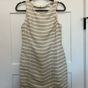 Banana Republic Cream and Tan Striped Mini Dress